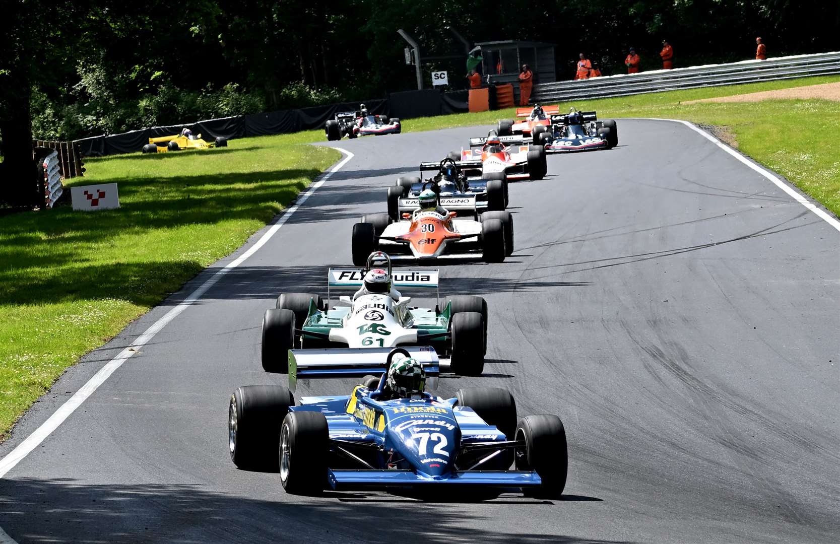 Matthew Wrigley won both Masters Racing Legends races for historic Formula 1 cars in his 1982 Tyrrell 011. Picture: Simon Hildrew