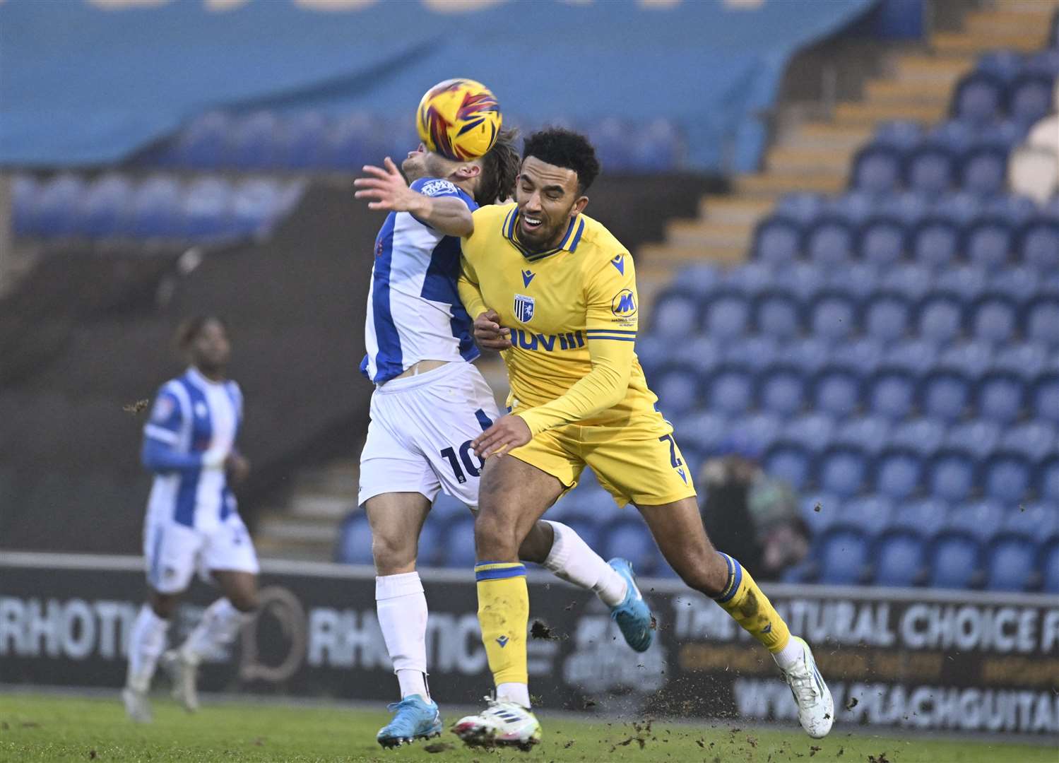 Gillingham right-back Remeao Hutton battles for the ball . Picture: Barry Goodwin