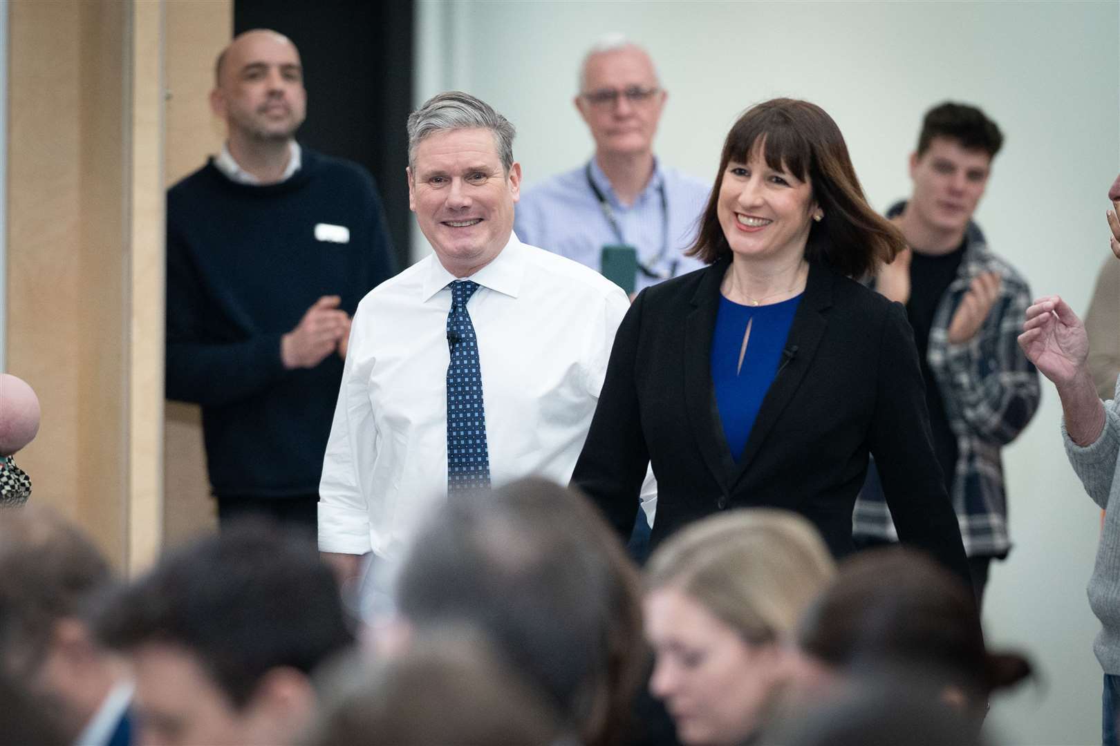 Sir Keir Starmer is at the Davos summit with shadow chancellor Rachel Reeves (PA)