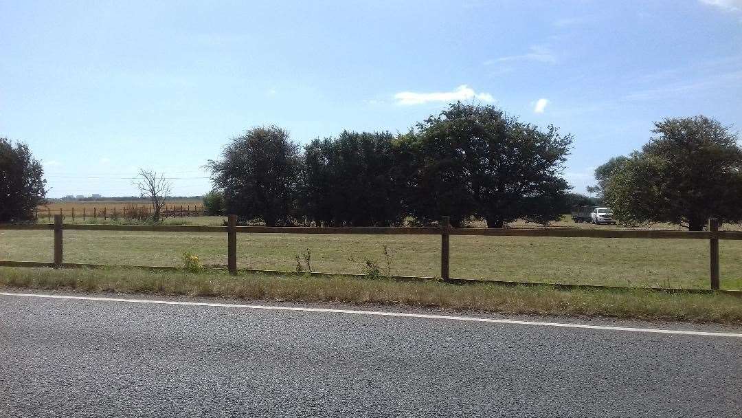 The land earmarked for a permanent traveller site off Lydd Road