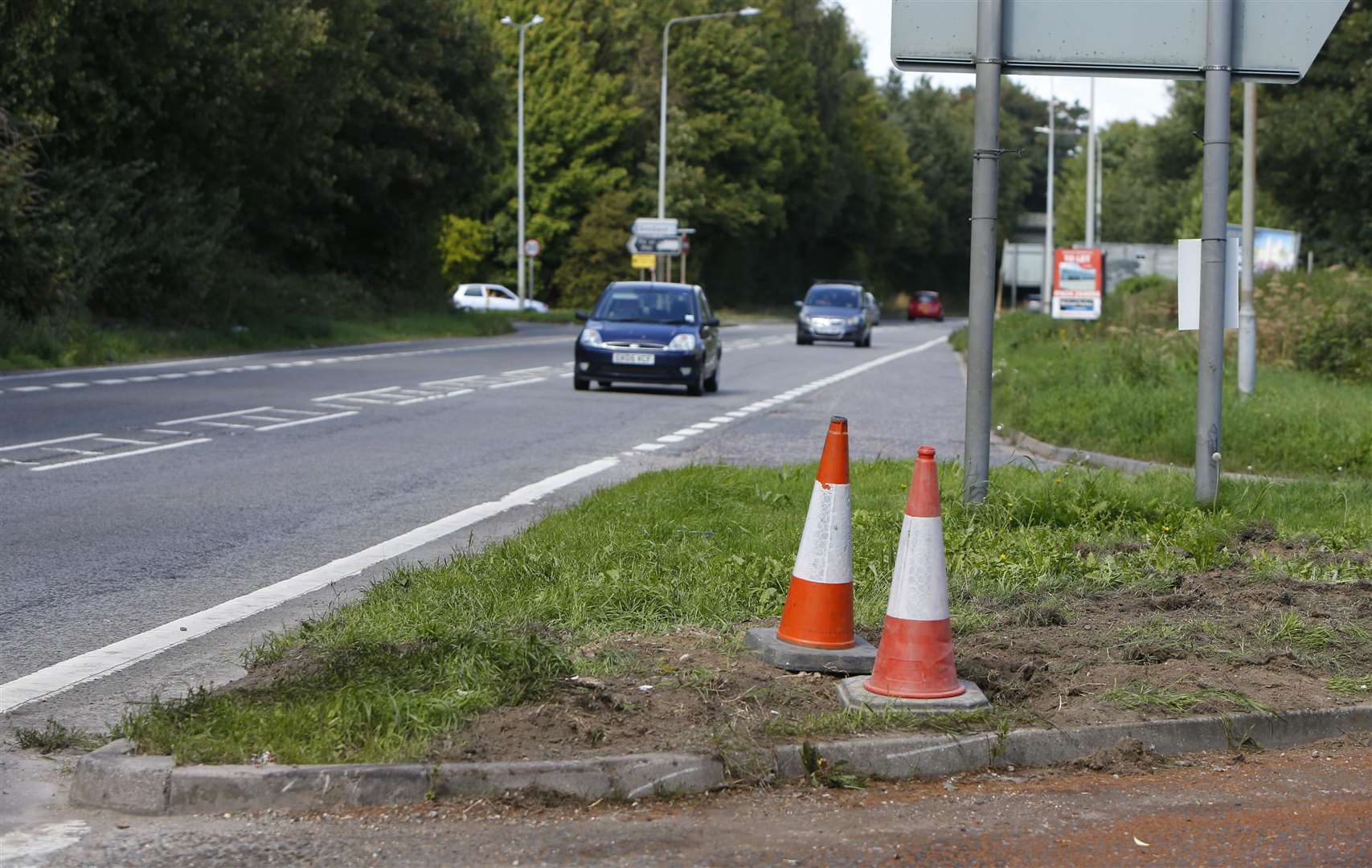 The scene of the crash on the Snodland Bypass the A228 Picture: Andy Jones