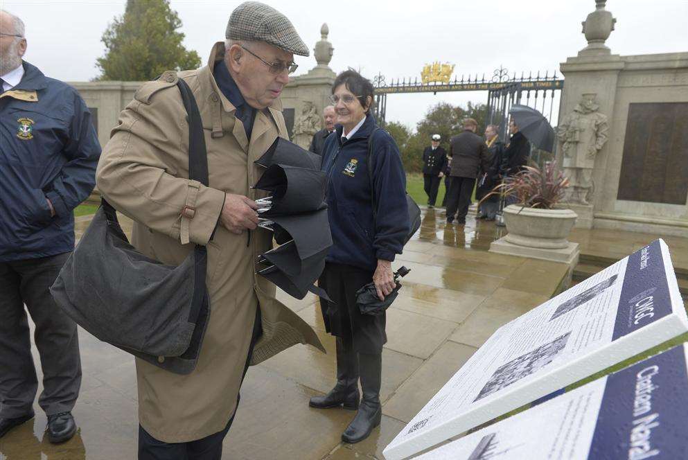 Unveiling of new information panels at the Chatham Naval Memorial, Great Lines, Chatham