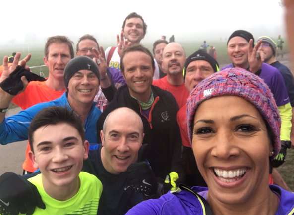 Dame Kelly Holmes with other Tonbridge Park run participants. Picture: @damekellyholmes