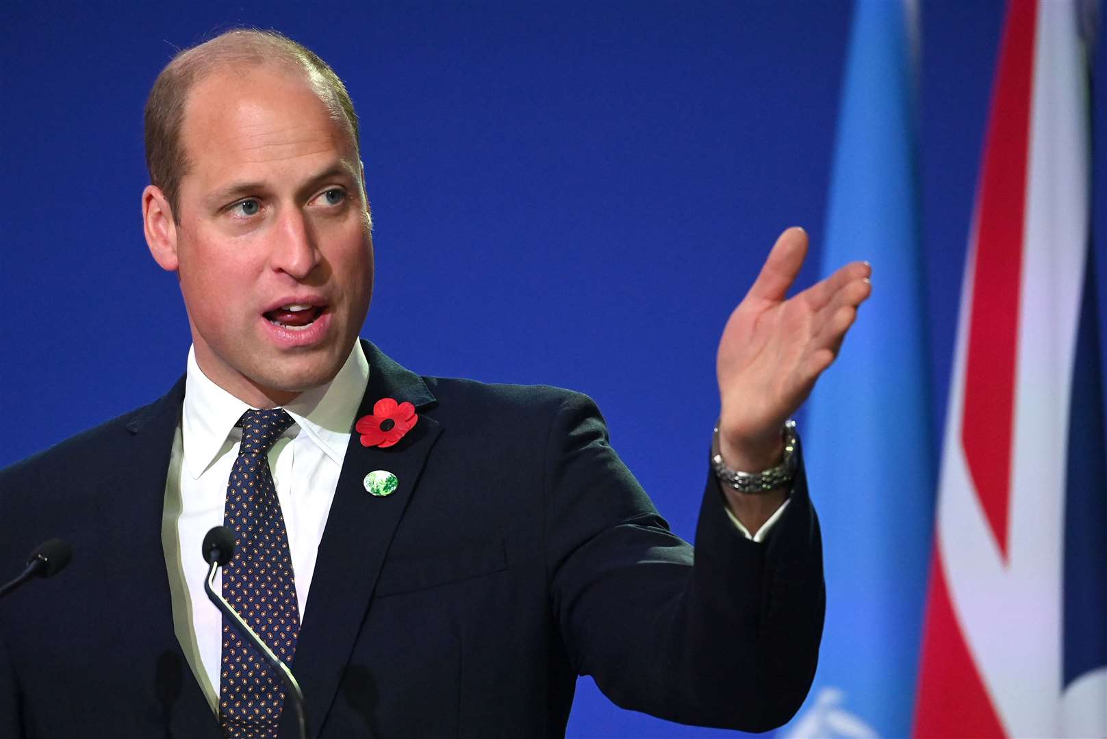 The Duke of Cambridge, the brother of the Duke of Sussex, gave a speech during Cop26 in Glasgow (Jeff J Mitchell/PA)