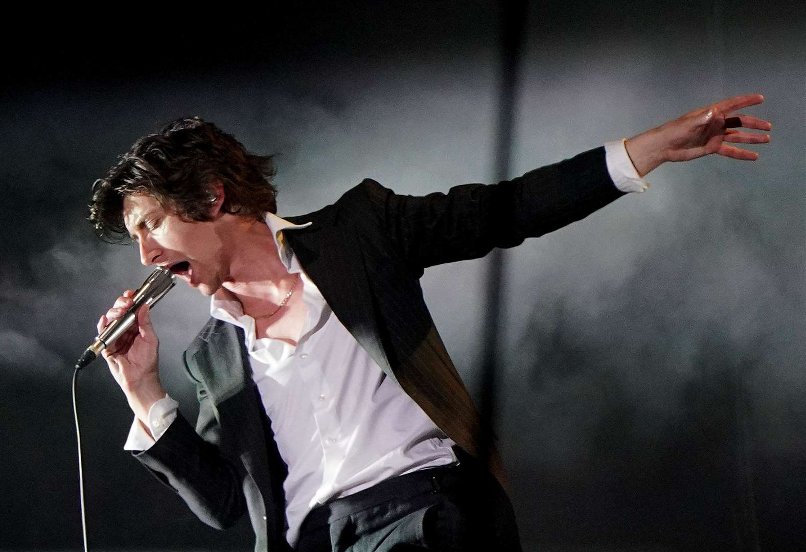 Arctic Monkeys performing at the Glastonbury Festival at Worthy Farm in Somerset (Yui Mok/PA)