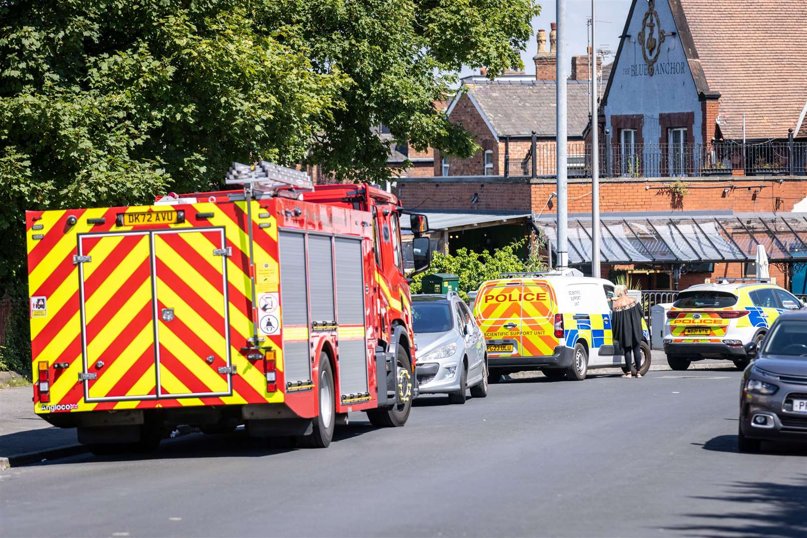 Police in Southport, Merseyside, where a man has been detained and a knife has been seized after a number of people were injured in a reported stabbing (James Speakman/PA)