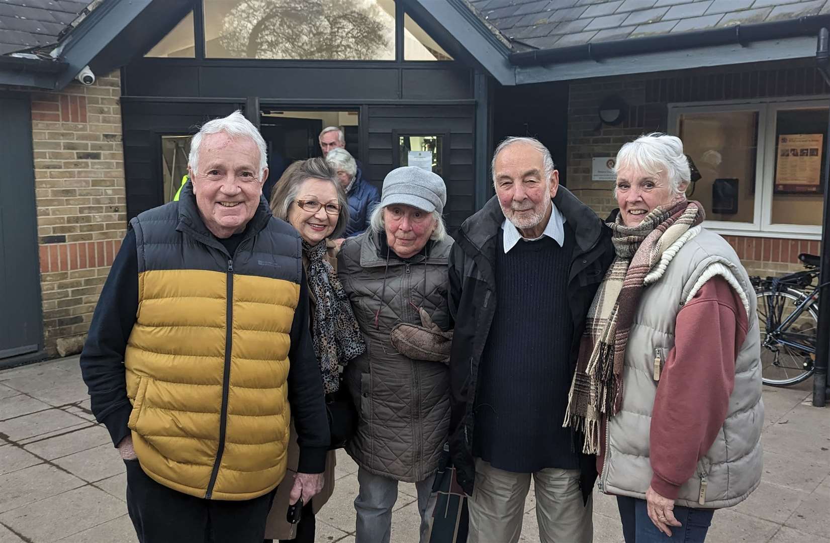 Richard Stewart, far left, with fellow villagers at the public consultation at Etchinghill Golf Club