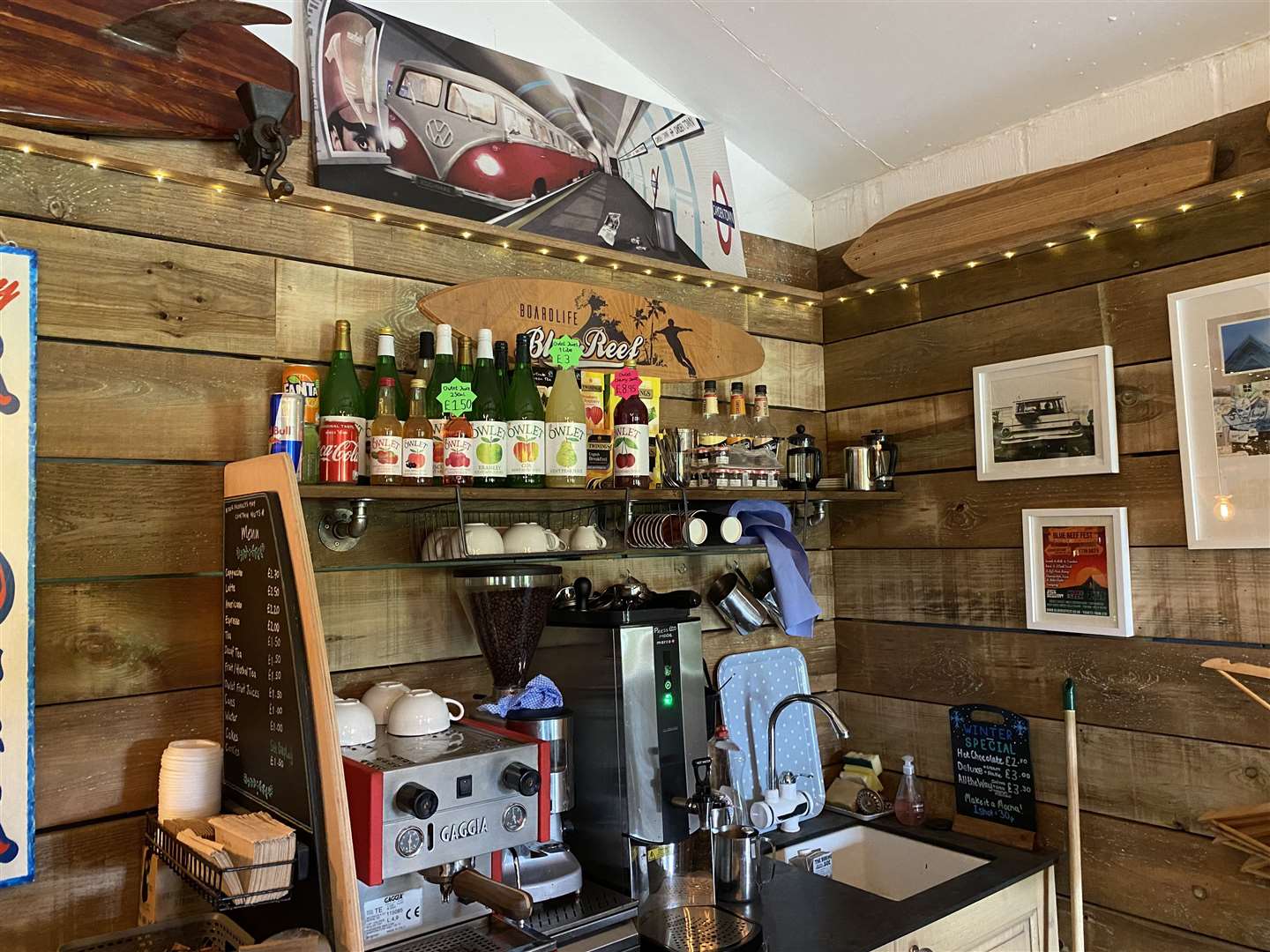 Blue Reef skate shop also has a café where passionate enthusiasts can meet