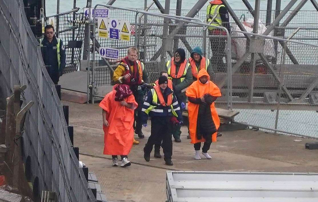 People thought to be migrants were brought to safety in Dover (Gareth Fuller/PA)