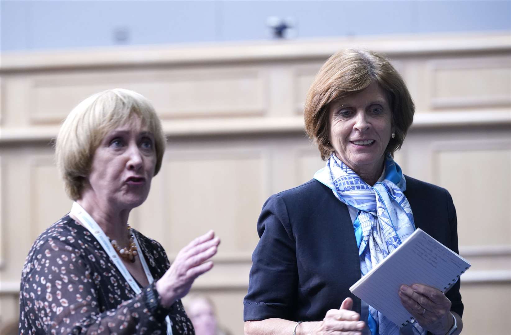 Forum chair Professor Louise Richardson, right (Niall Carson/PA)