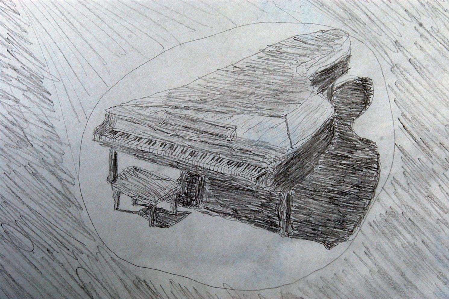 Sketch of a piano. Picture: Mike Gunnill