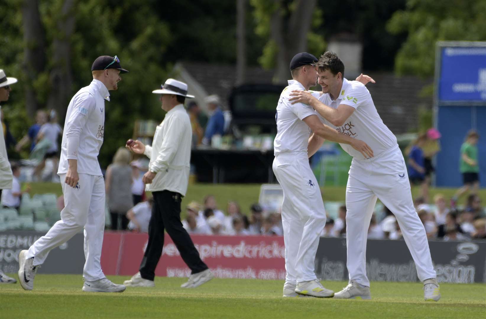 Jacob Duffy celebrates a wicket early on day two. Picture: Barry Goodwin