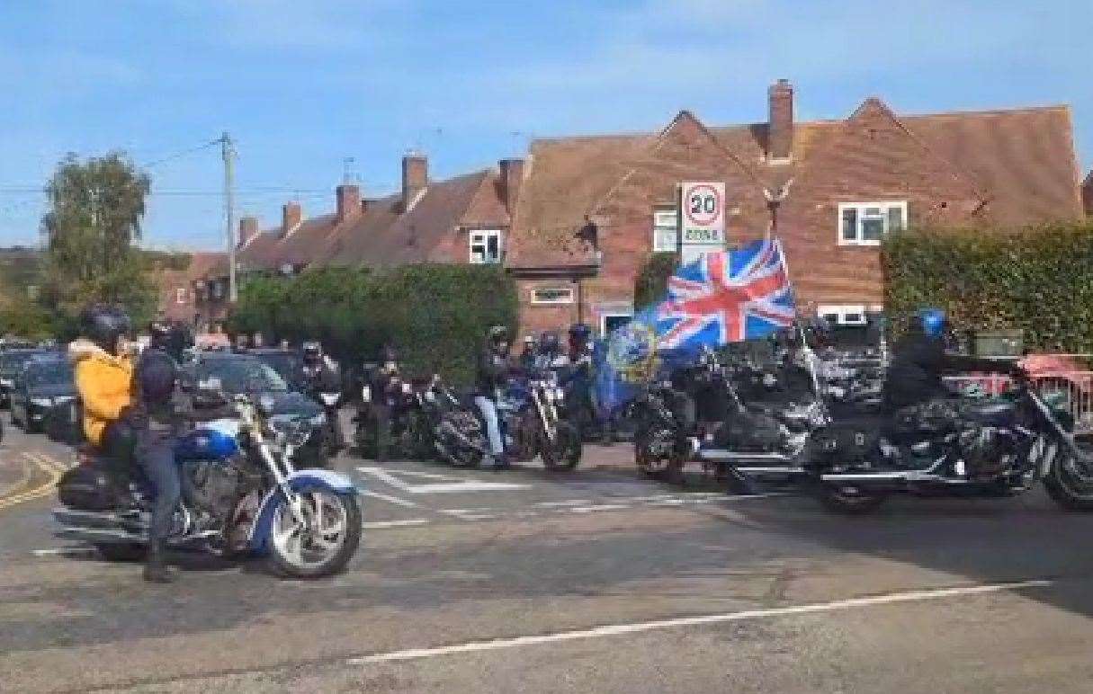 Bikers escorted Glyn Clarke on his final journey through Canterbury