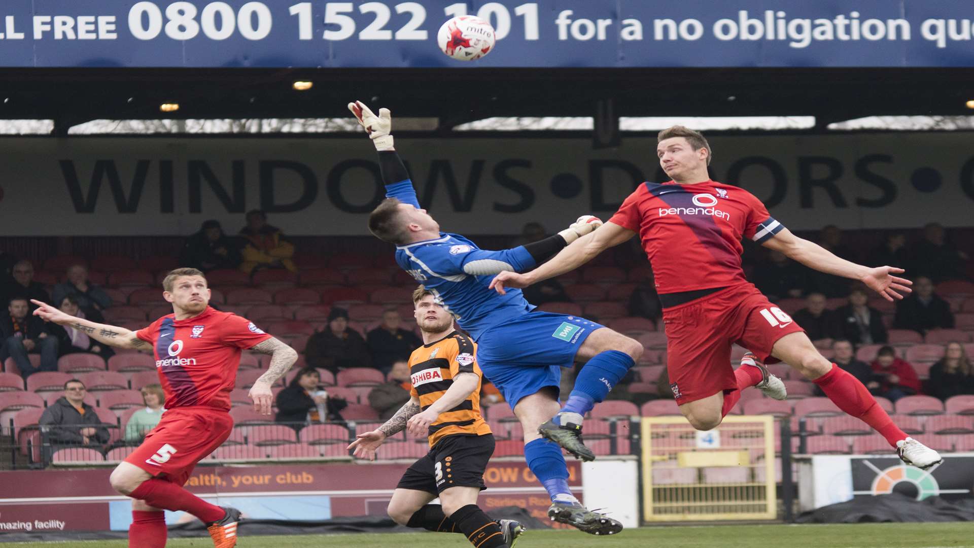 Dave Winfield climbs highest for York in League 2 last season Picture: York City