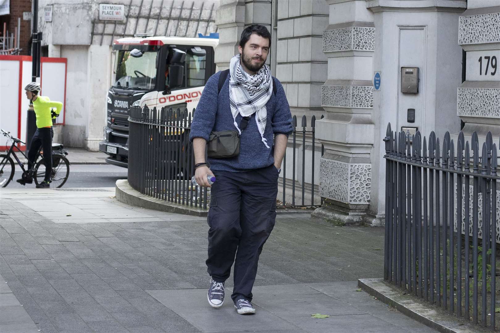 Youth Demand protester Daniel Formentin is accused of public order offences (Charlotte Coney/PA)