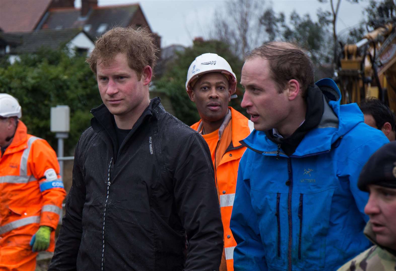 Harry and William, the Dukes of Sussex and Cambridge, visited Datchet, Berkshire, during flooding in 2014 (Ki Price/PA)