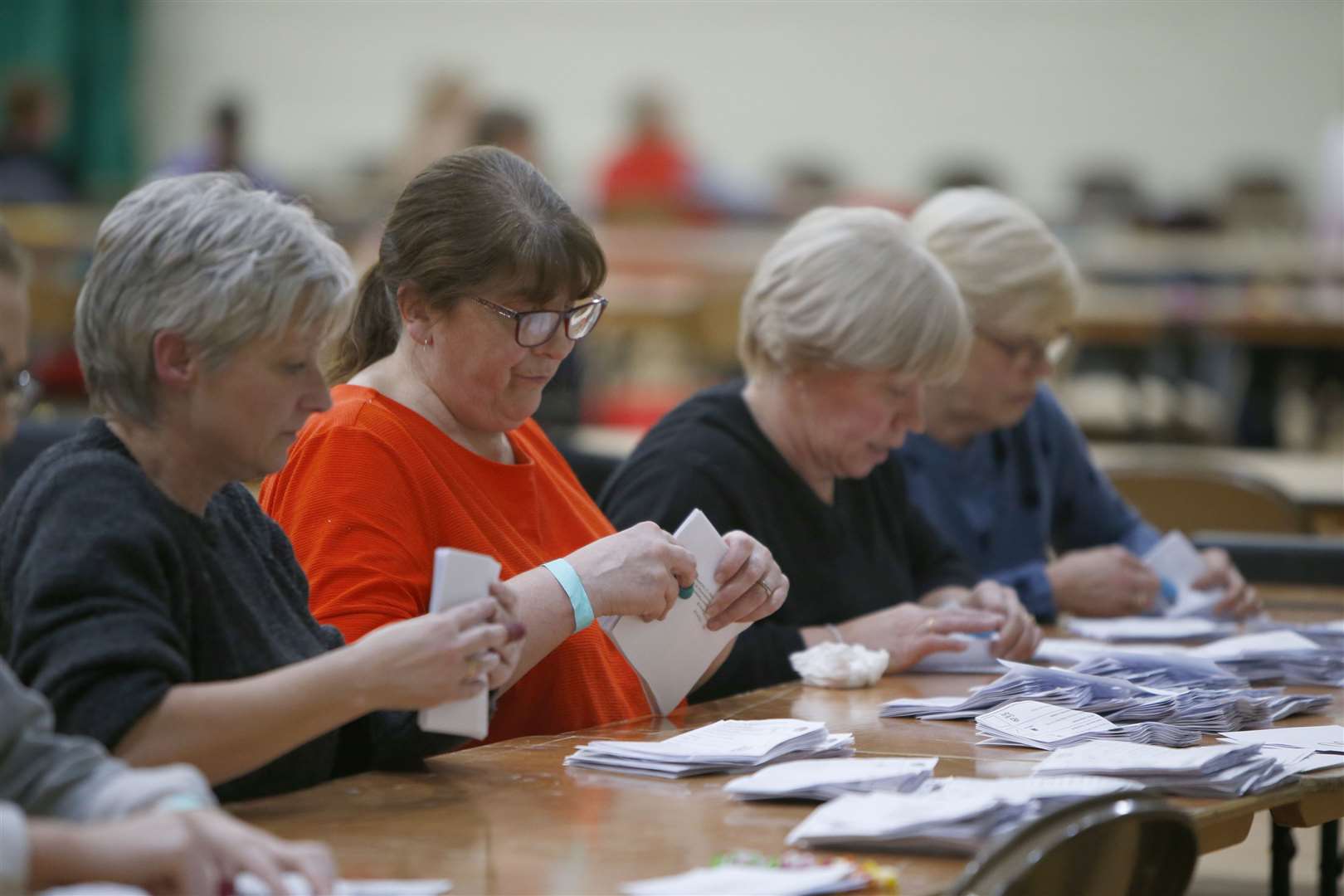 The election count at the Stour Centre