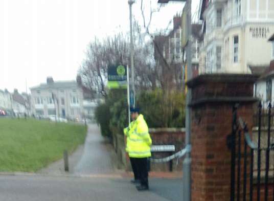 Police remained at the scene yesterday. Picture: Josh Vincent