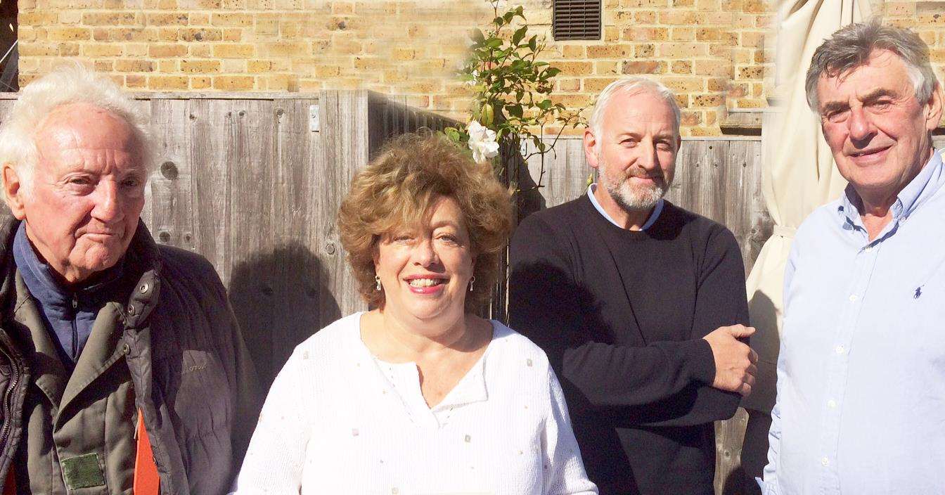 The cheque presentation from the Thanet Fishermen's Association. From left are John Nicholls of the- TFA, Fiona Punter of GSSOS AND Merlin Jackson and Martin Jackson of the TFA. Picture: Goodwin Sands SOS