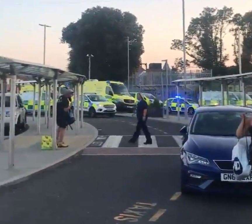 Emergency services at Ramsgate station after the incident. Picture: @PetrickGarcia / Twitter