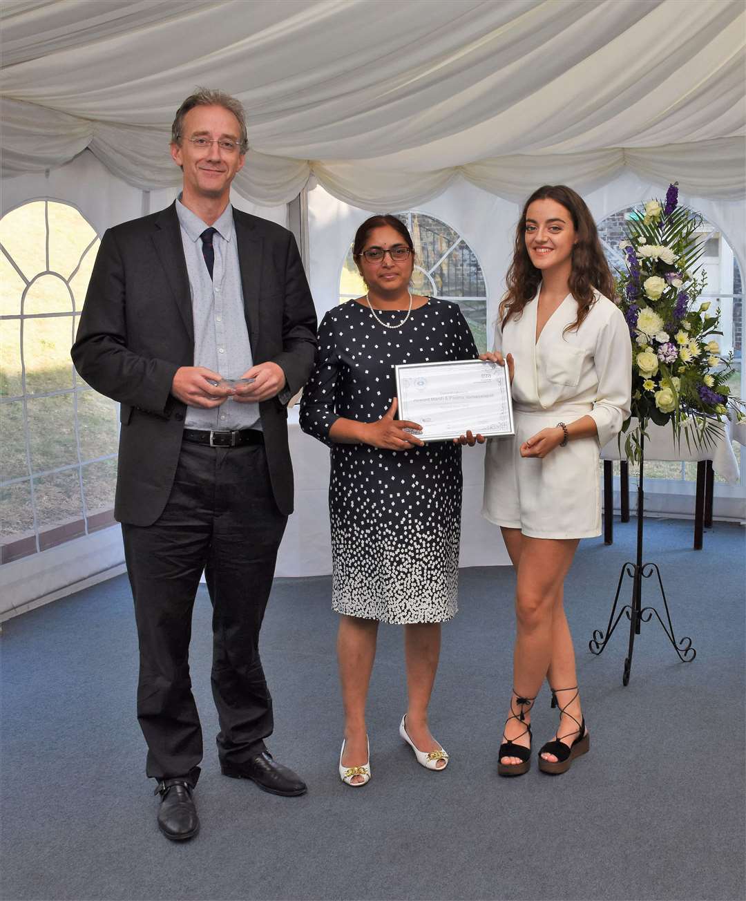 Joint winners of the 2018 Hospital Hero awards Howard Marsh and Padma Vankayalapati with Rachel Dixon from the Medway Messenger (8618029)