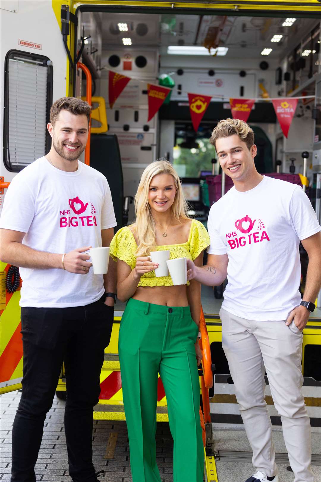 The brothers handed out tea, treats and even organised an impromptu dance class, and were also joined by AJ’s girlfriend and dance partner Abbie Quinnen (middle) (David Parry/PA)