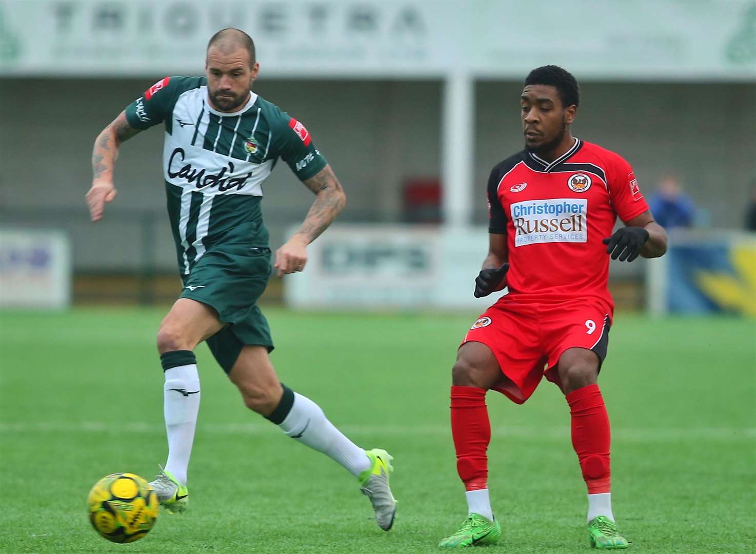 Ashford midfielder James Dunne gets away from his man. Picture: Ian Scammell