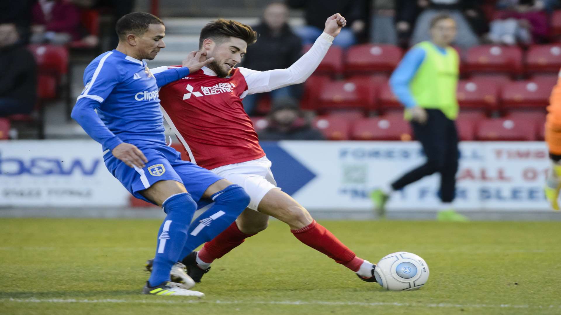 Sean Shields on the ball against Guiseley Picture: Andy Payton