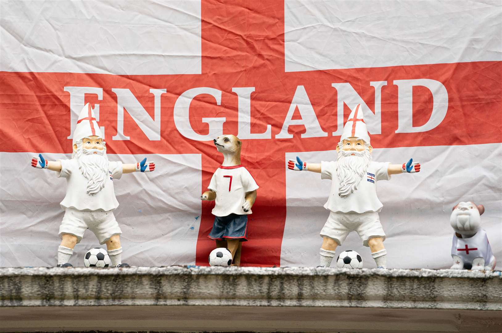 The house is decked out in flags and memorabilia (Danny Lawson/PA)