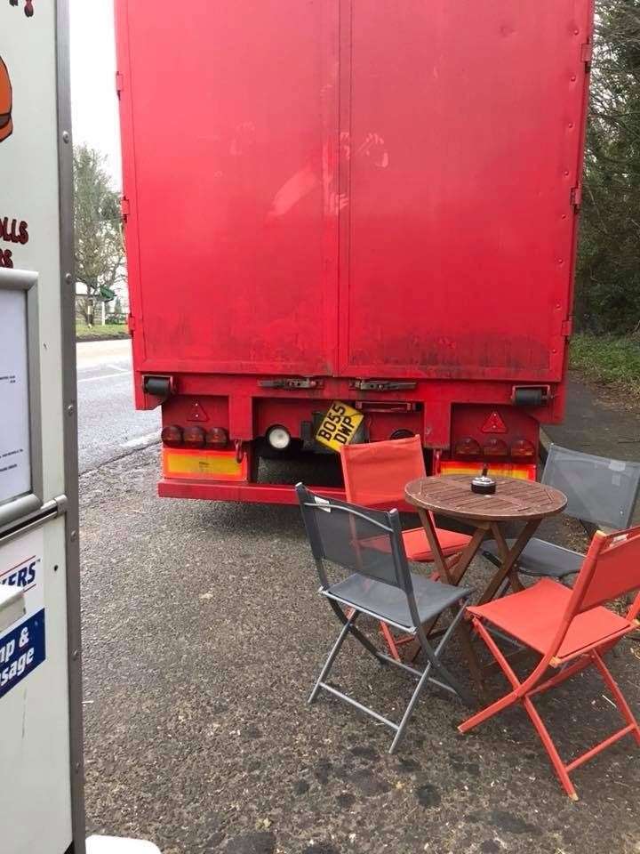 Lorries are parking so close to where the business operates