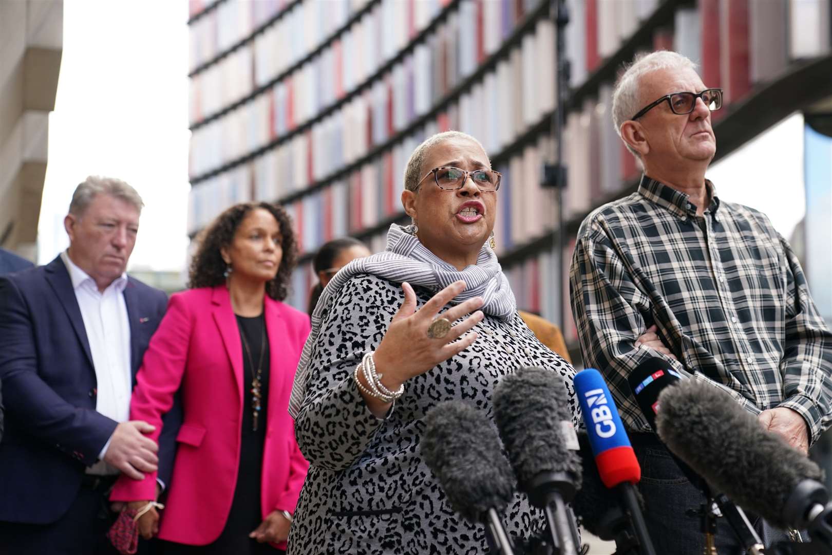 Mina Smallman, the mother of Nicole Smallman and Bibaa Henry, speaks to the media outside the Old Bailey (Joe Giddens/PA)