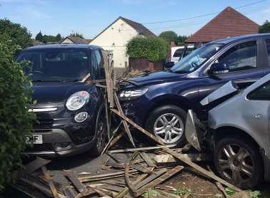 The aftermath of the crash. Picture: Lucinda Tyrrell.