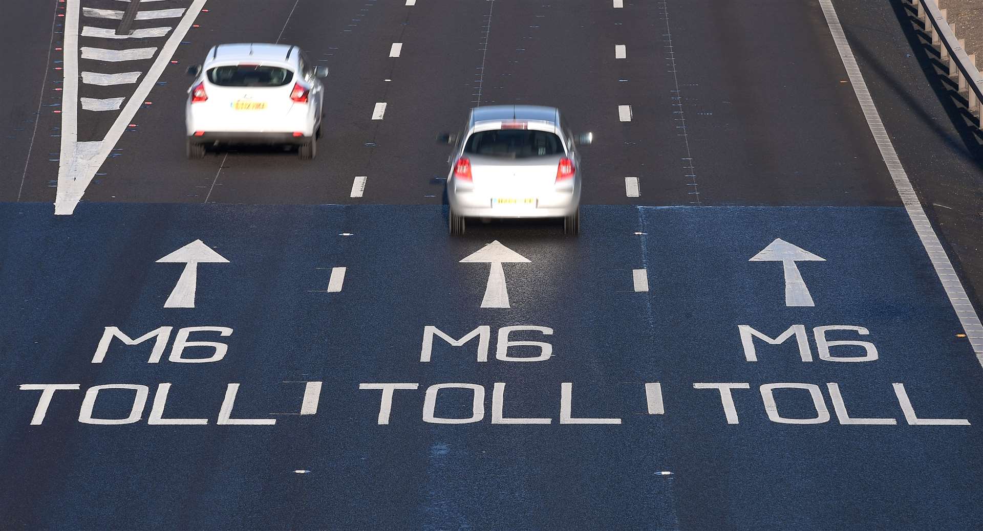 The start of the M6 toll at the Coleshill Interchange in Warwickshire (Joe Giddens/PA)