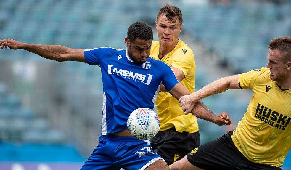 Gillingham goalscorer Mikael Mandron Picture: Ady Kerry