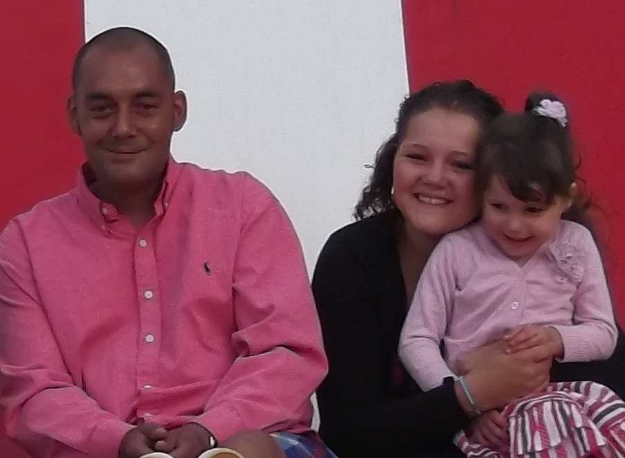 Ashley Taylor at Butlins, his first ever holiday, with his sister Dionne Potter and his neice Alesha