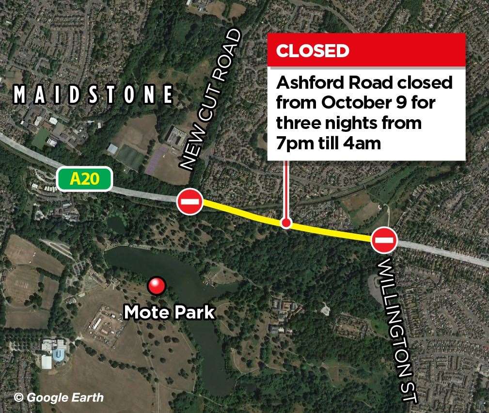 The A20 road closure