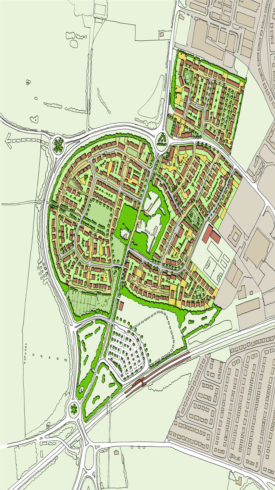 The master plan for the proposed Manston Green development