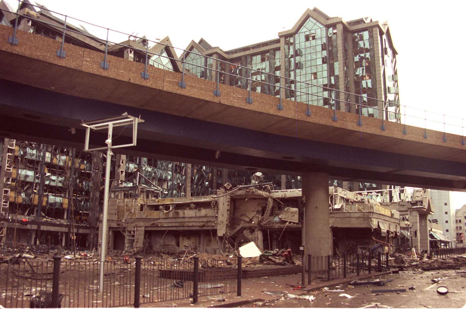 Office buildings in London’s Docklands, which were devastated in a bomb blast which signalled an end to the IRA ceasefire (PA)