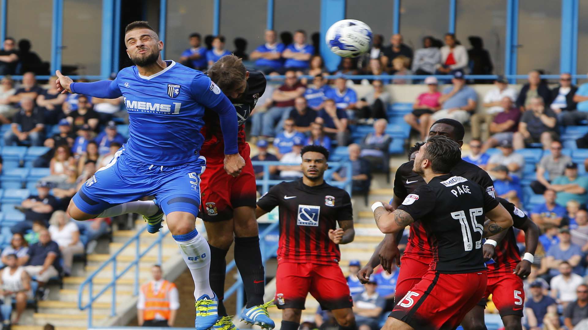 Max Ehmer heads home the opener Picture: Andy Jones