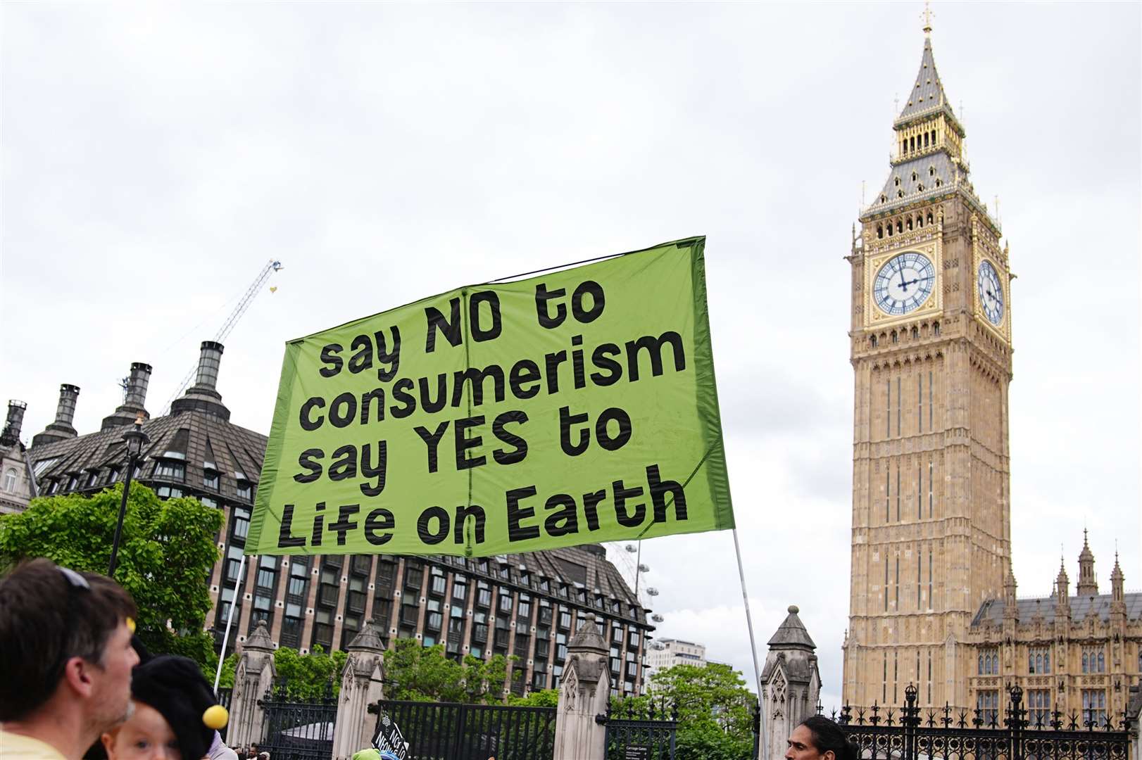 Protesters near the Houses of Parliament (Aaron Chown/PA)