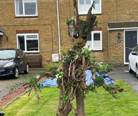 A display of the Marvel character Groot won best scarecrow last year