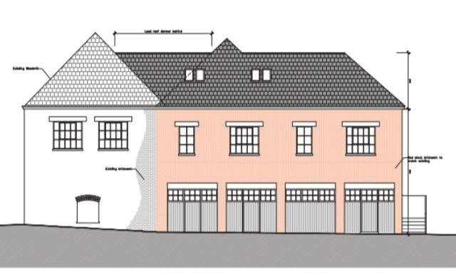 A plan of what the storage area at the Falstaff Hotel could become