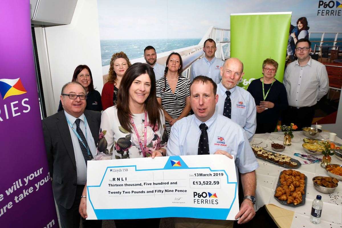 P&O's cheque presentation to the RNLI was at the ferry company's headquarters, Channel View House