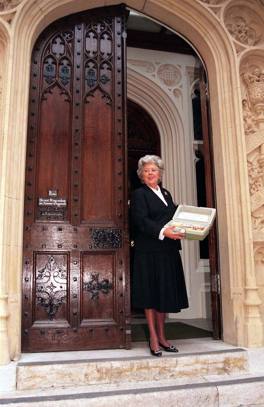 Betty Boothroyd outside the House of Commons in 1998 (Tony Harris/PA)