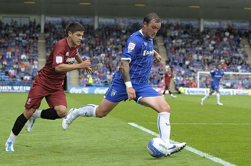 Danny Kedwell in action for Gillingham