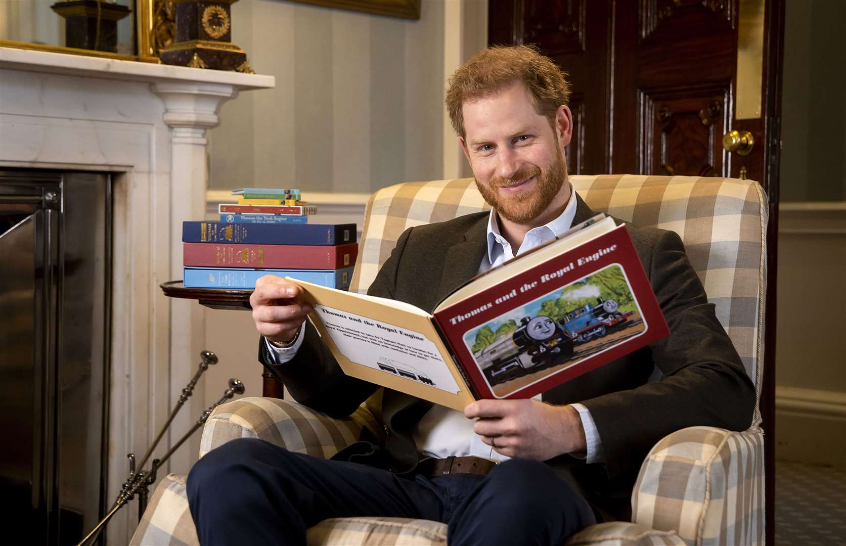 The duke recording his on-camera introduction to the new animated special Thomas & Friends: The Royal Engine episode (Mattel Inc/PA)