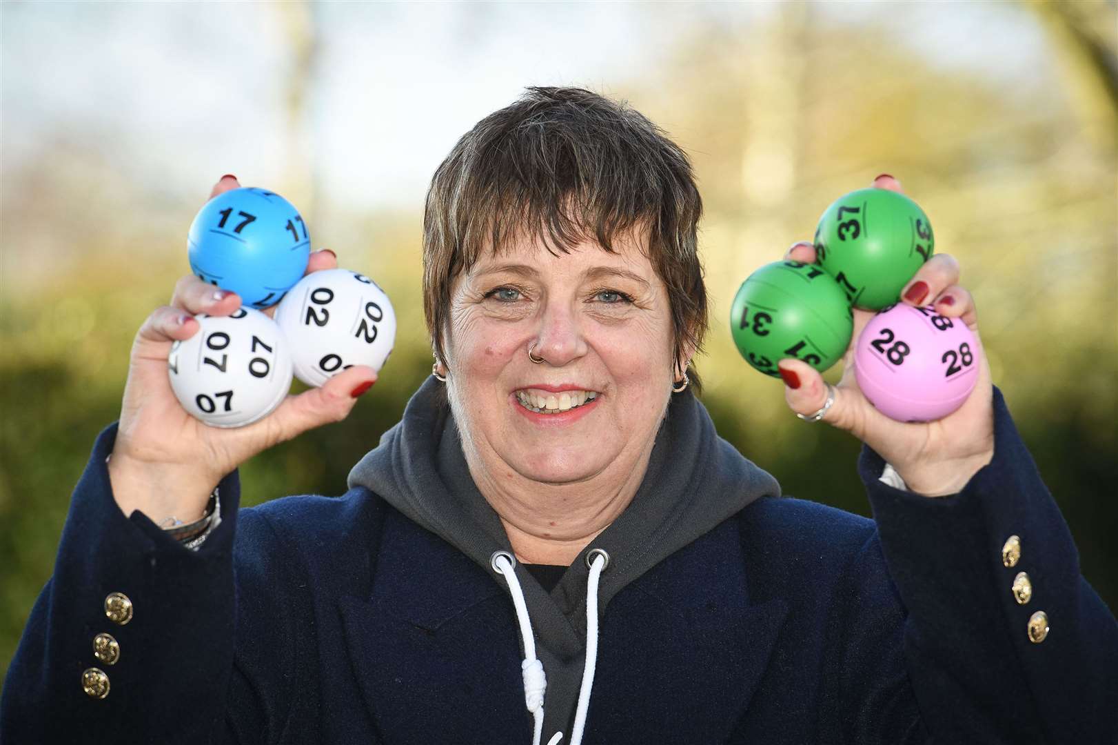 Her winning numbers – 2, 7, 17, 28, 31, 37 and the Bonus Ball 8 – were chosen via a combination of birthdays, birth years and a random number (National Lottery/PA)