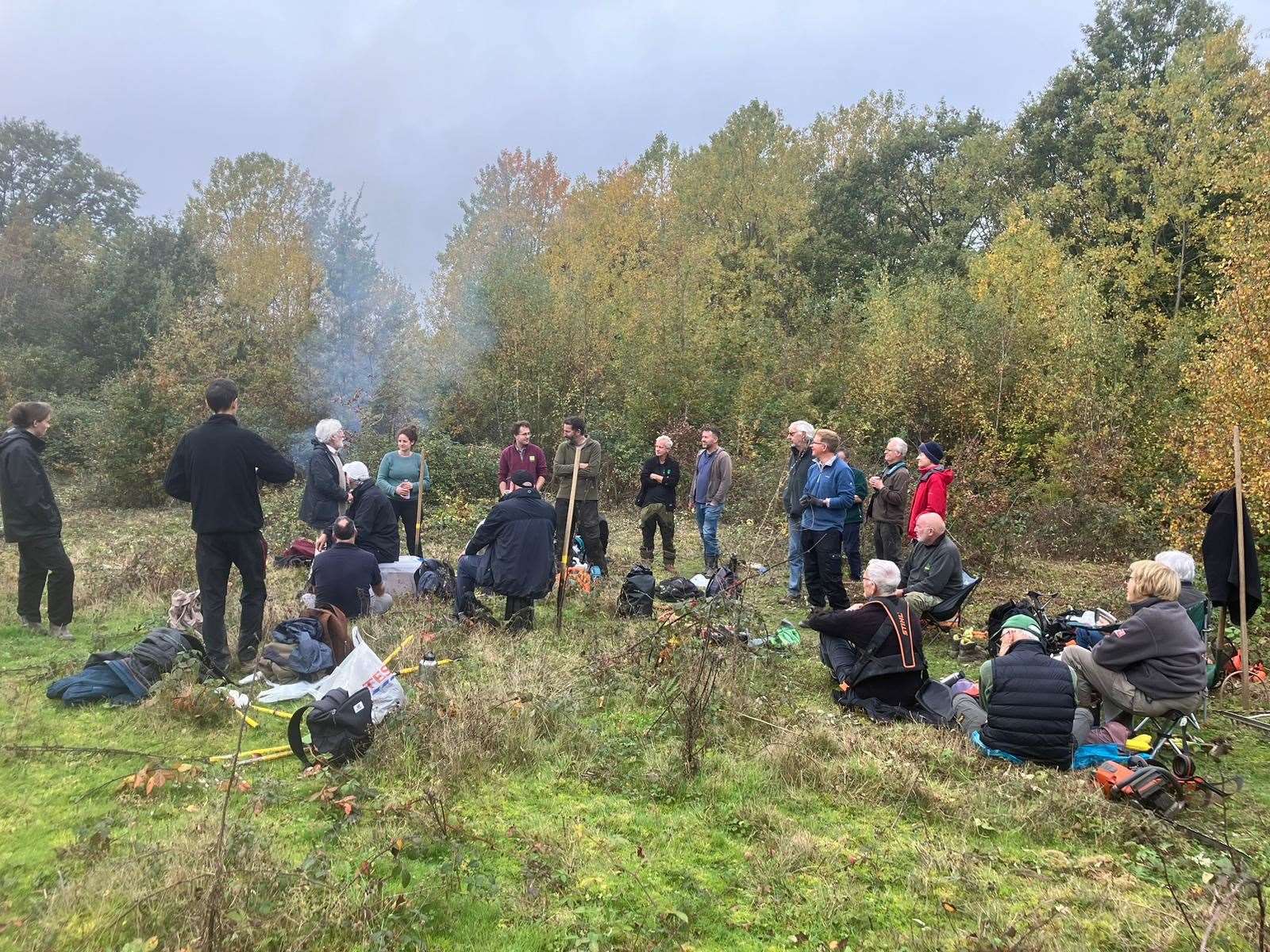 People took part in a volunteer day at south Ashford woodland this week. Picture: Ian Rickards