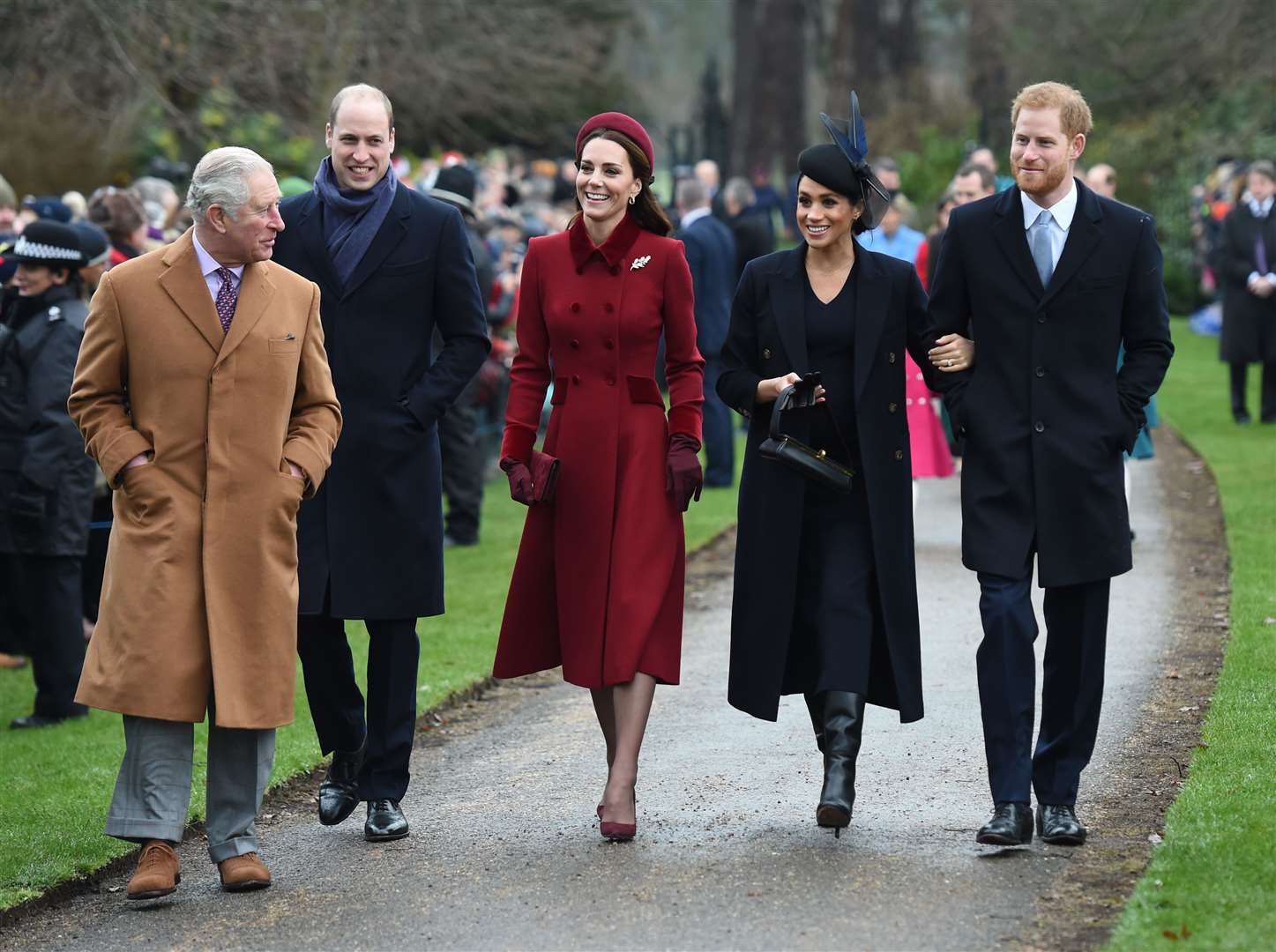 The royals together at Sandringham (Joe Giddens/PA)