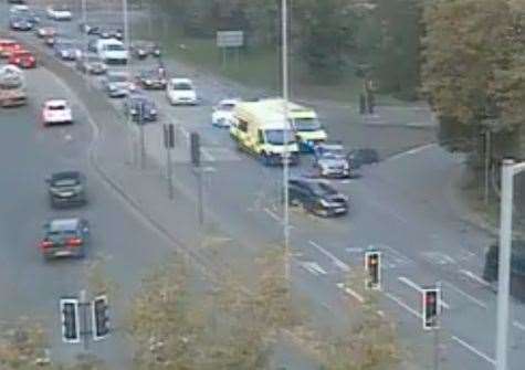 The crash at Fairmeadow in Maidstone. Photo: Kent Highways